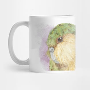 watercolor kakapo owl parrot portrait painting Mug